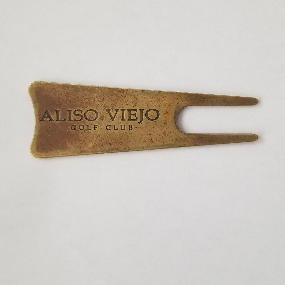 Vintage Aliso Viejo Golf Club Brass Golf Divot Repair Tool - RARE